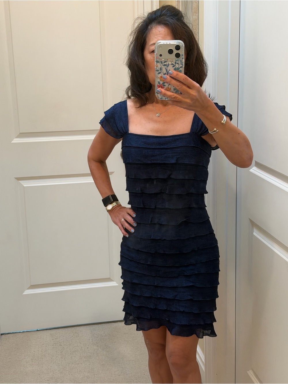 MSSP Navy Ruffle Layered Dress - Picture 8 of 8